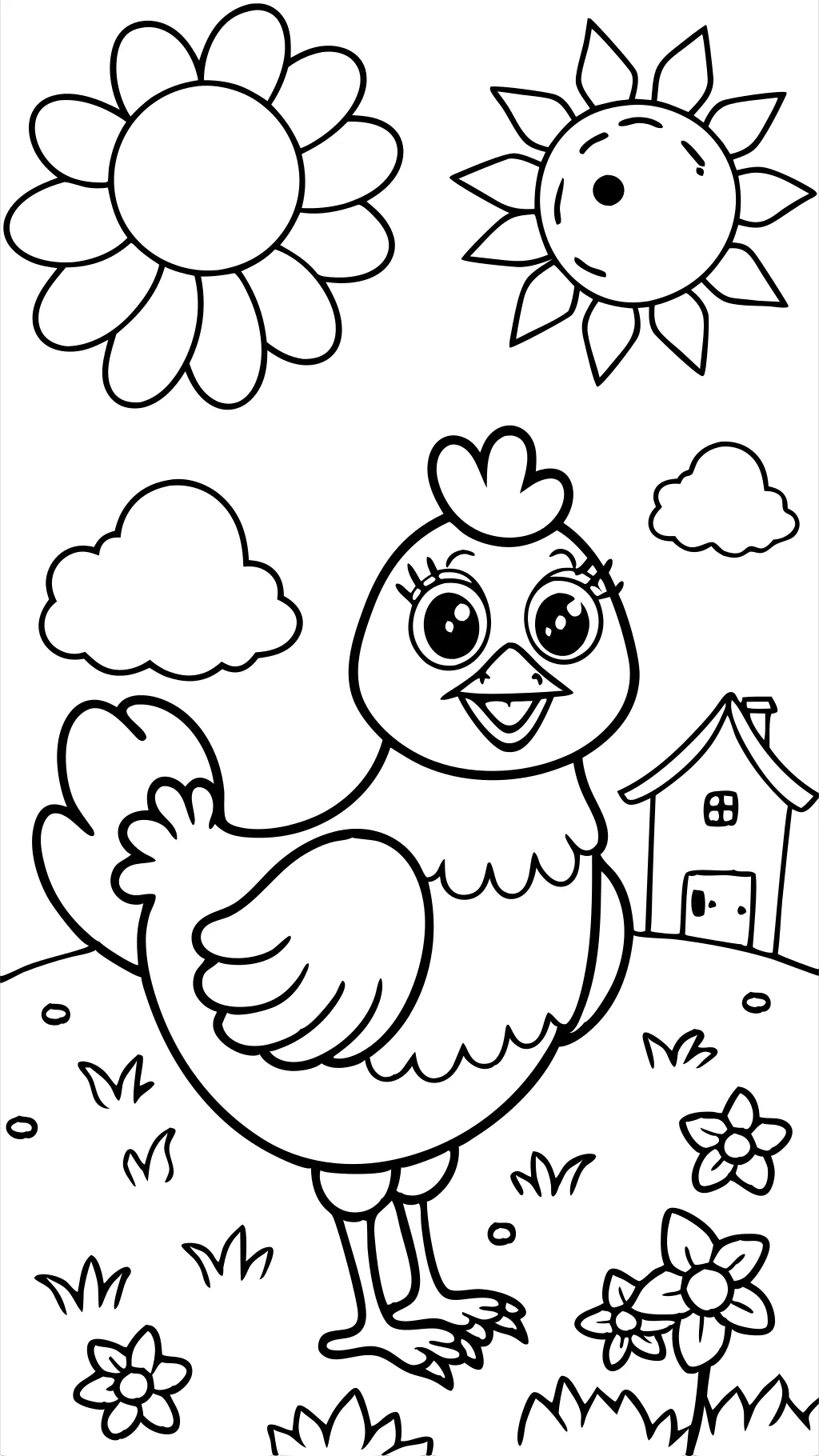 coloriage de poulet